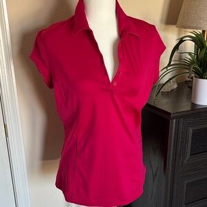 PGA Tour Women's Cranberry Golf Polo Shirt. GUC SZ M